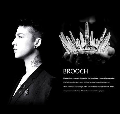 Royal Crown Brooch Pin – Luxury Crystal Lapel Pin (Pointed Crown)