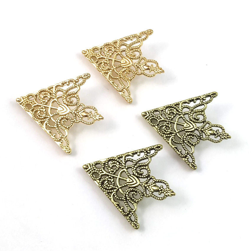 Vintage Metal Collar Tips – Retro Filigree Shirt Collar Clips for Men & Women