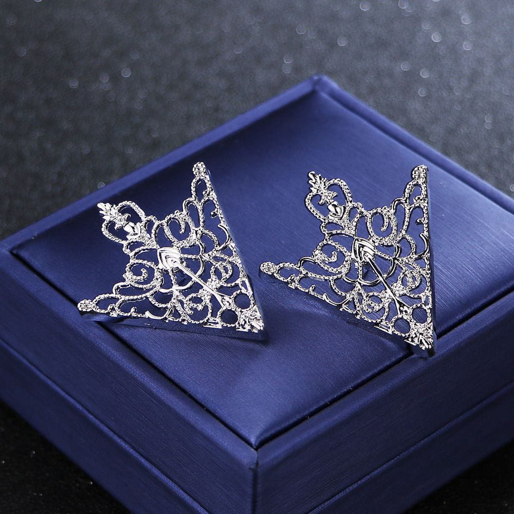 Vintage Metal Collar Tips – Retro Filigree Shirt Collar Clips for Men & Women