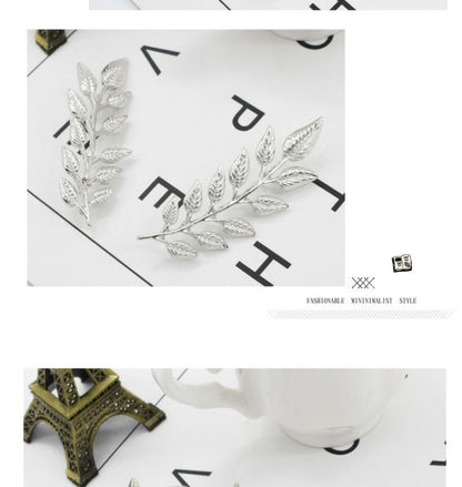 Elegant Leaf Collar Pin Brooch – Vintage Shirt Collar Clips