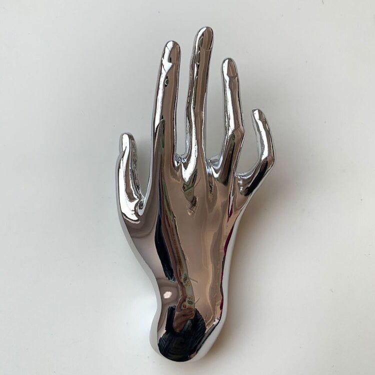 Elegant Hand Brooch Pin - Unique Gold & Silver Hand Gesture Lapel Pin