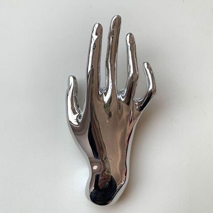 Elegant Hand Brooch Pin - Unique Gold & Silver Hand Gesture Lapel Pin