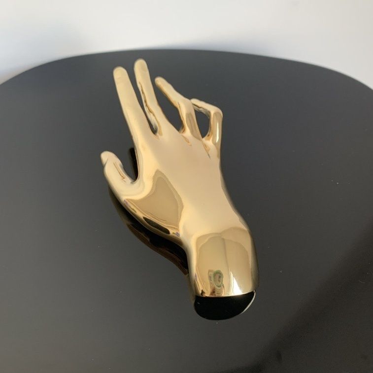 Elegant Hand Brooch Pin - Unique Gold & Silver Hand Gesture Lapel Pin
