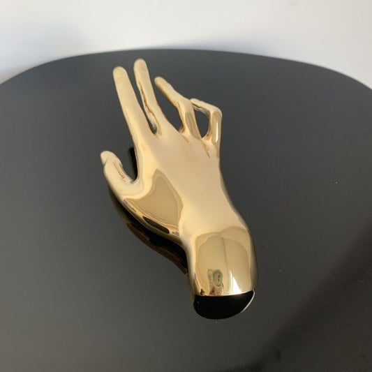 Elegant Hand Brooch Pin - Unique Gold & Silver Hand Gesture Lapel Pin