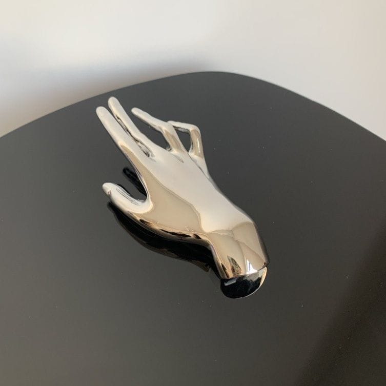 Elegant Hand Brooch Pin - Unique Gold & Silver Hand Gesture Lapel Pin