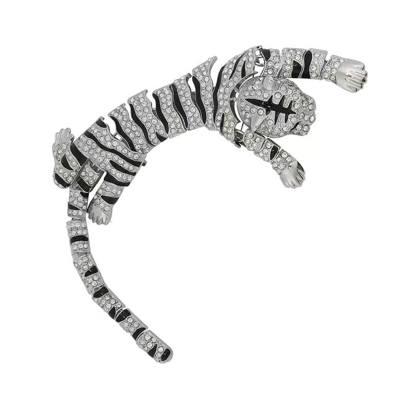 Luxury Tiger Crystal Brooch Pin – Rhinestone Animal Jewelry for Women & Men