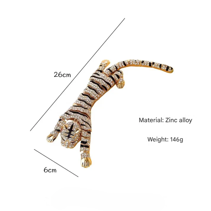 Luxury Tiger Crystal Brooch Pin – Rhinestone Animal Jewelry for Women & Men