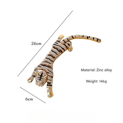 Luxury Tiger Crystal Brooch Pin – Rhinestone Animal Jewelry for Women & Men