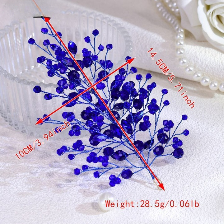 Crystal Branch Hair Accessory – Green, Red, Blue & Silver Elegant Bridal Hairpiece