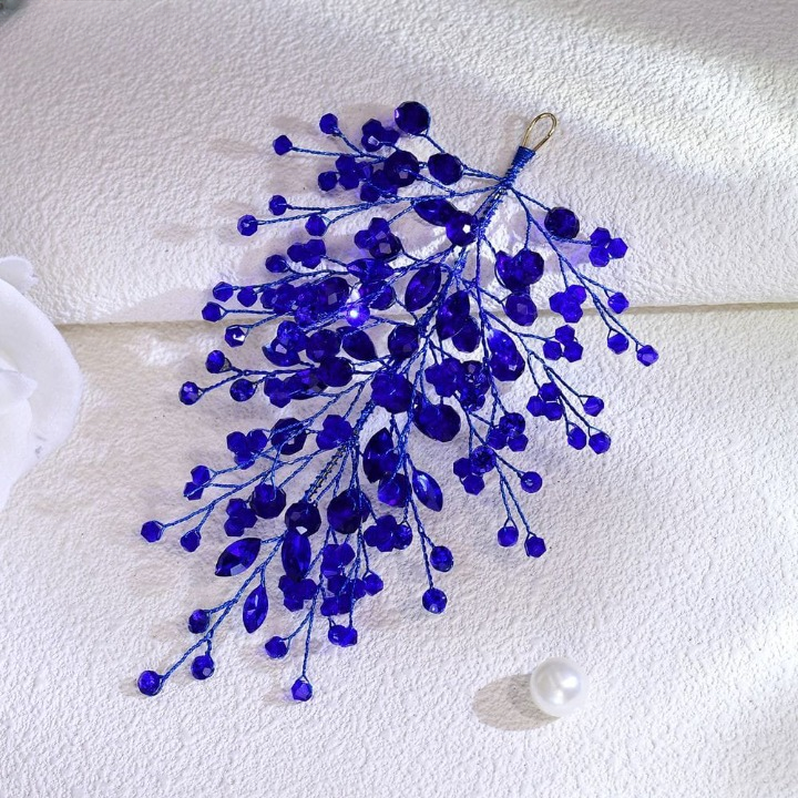 Crystal Branch Hair Accessory – Green, Red, Blue & Silver Elegant Bridal Hairpiece
