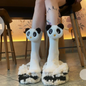 Cute 3D Panda Socks – White & Black Plush Cartoon Animal Socks for Women & Girls