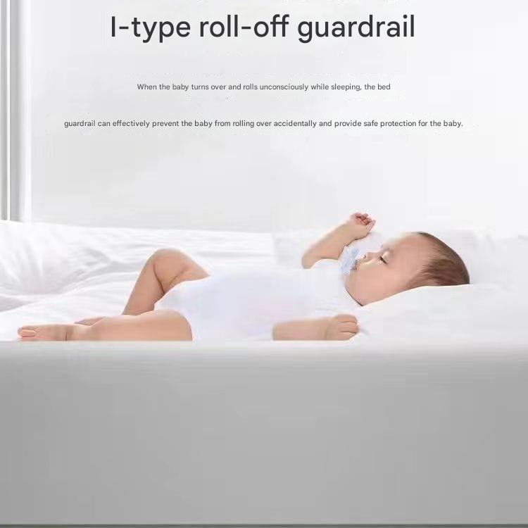 Baby Bed Safety Guard Rail – 1m x 35cm Flannel Bed Fence with Brackets (Powder Pink & Dark Blue) (2 Brackets)