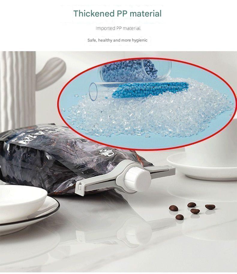 Food Bag Sealing Clip with Pour Spout (Pack of 4) – Airtight Kitchen Storage Clips, White