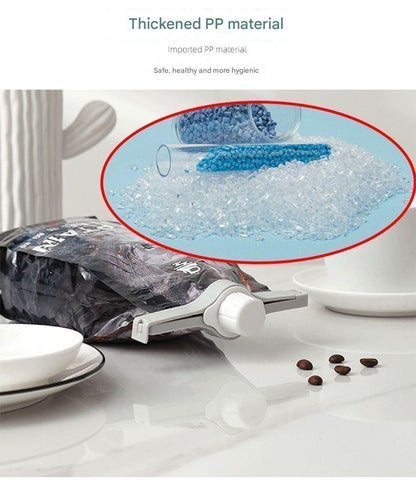 Food Bag Sealing Clip with Pour Spout (Pack of 4) – Airtight Kitchen Storage Clips, White