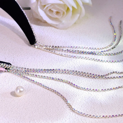 Luxury Shiny Pink Crystal Headband – Rhinestone Hair Accessory for Women & Brides