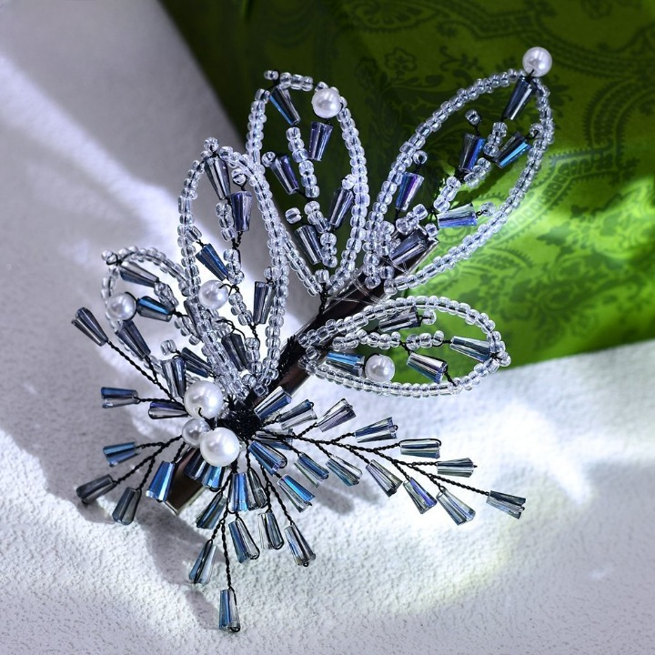 Crystal Beaded Pearl Hairpin – Elegant Bridal & Party Rhinestone Hair Clip