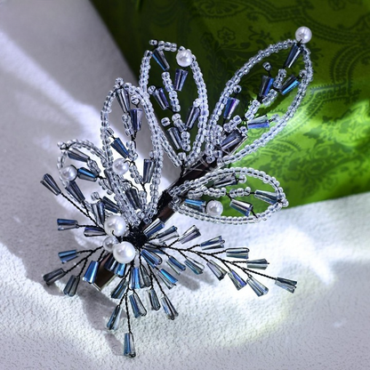 Crystal Beaded Pearl Hairpin – Elegant Bridal & Party Rhinestone Hair Clip