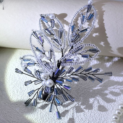 Crystal Beaded Pearl Hairpin – Elegant Bridal & Party Rhinestone Hair Clip