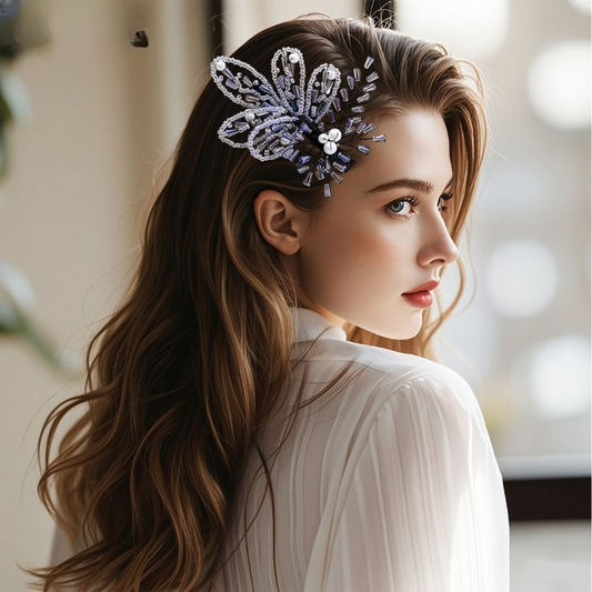 Crystal Beaded Pearl Hairpin – Elegant Bridal & Party Rhinestone Hair Clip