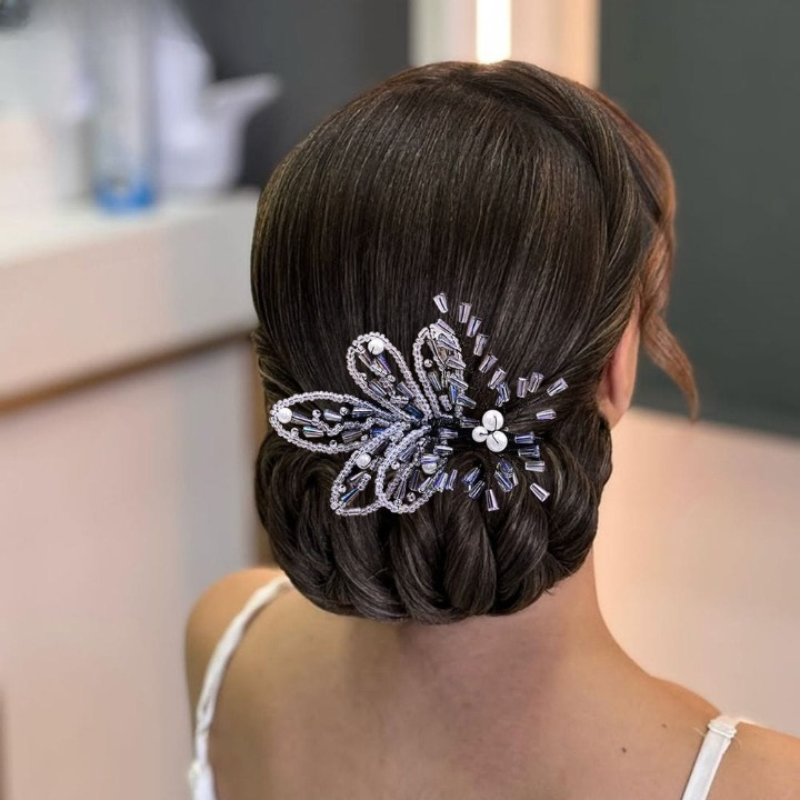 Crystal Beaded Pearl Hairpin – Elegant Bridal & Party Rhinestone Hair Clip