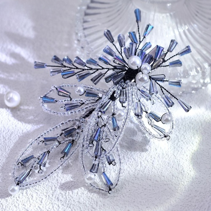 Crystal Beaded Pearl Hairpin – Elegant Bridal & Party Rhinestone Hair Clip
