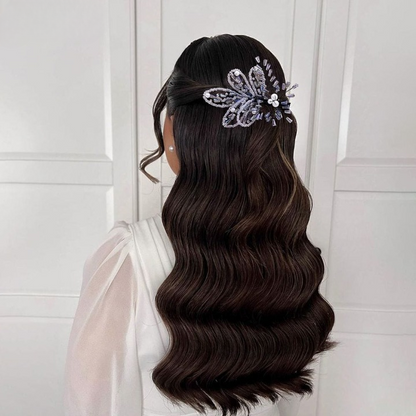Crystal Beaded Pearl Hairpin – Elegant Bridal & Party Rhinestone Hair Clip