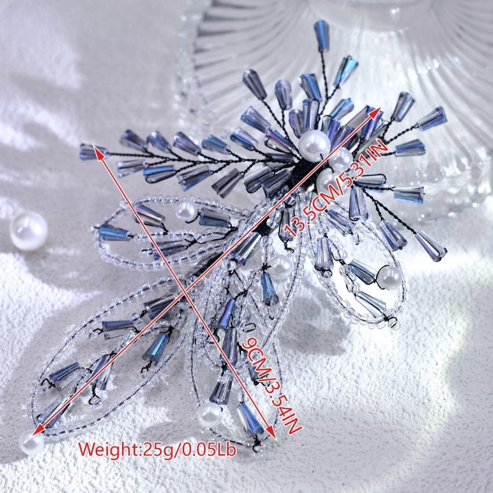 Crystal Beaded Pearl Hairpin – Elegant Bridal & Party Rhinestone Hair Clip
