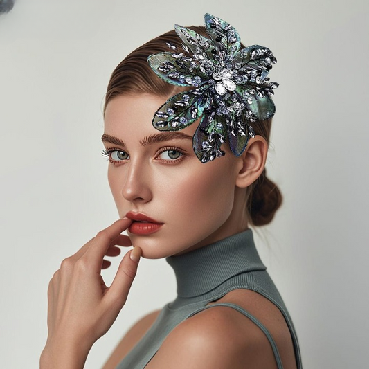 Crystal Rhinestone Hairpin – Bohemian Flower Hair Clip for Brides & Parties