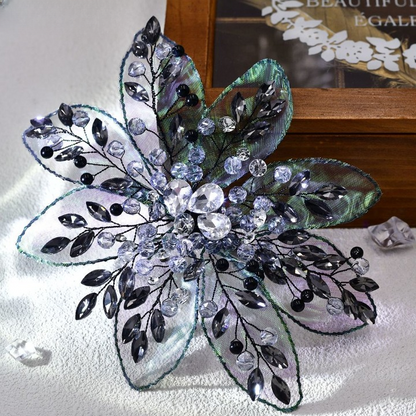 Crystal Rhinestone Hairpin – Bohemian Flower Hair Clip for Brides & Parties