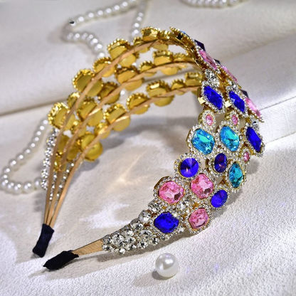 Stylish Candy Color Crystal Headband – Luxury Multicolor Rhinestone Hair Accessory