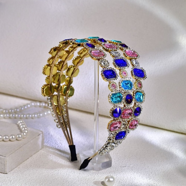 Stylish Candy Color Crystal Headband – Luxury Multicolor Rhinestone Hair Accessory