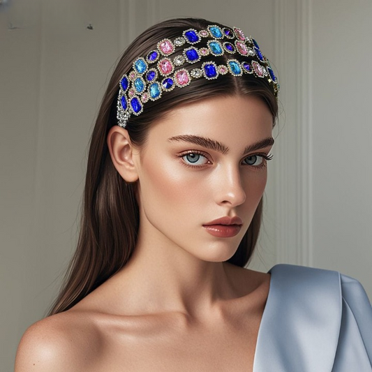 Stylish Candy Color Crystal Headband – Luxury Multicolor Rhinestone Hair Accessory