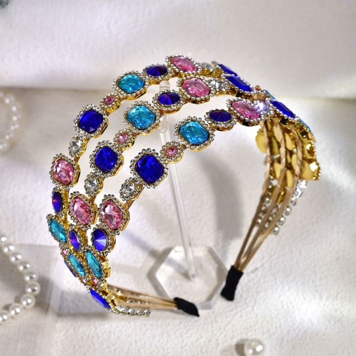 Stylish Candy Color Crystal Headband – Luxury Multicolor Rhinestone Hair Accessory