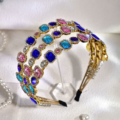 Stylish Candy Color Crystal Headband – Luxury Multicolor Rhinestone Hair Accessory