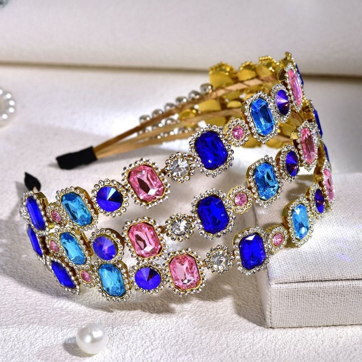 Stylish Candy Color Crystal Headband – Luxury Multicolor Rhinestone Hair Accessory