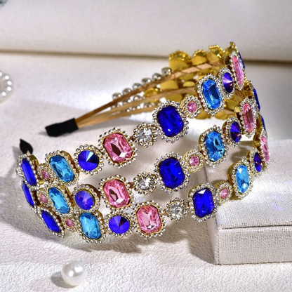Stylish Candy Color Crystal Headband – Luxury Multicolor Rhinestone Hair Accessory