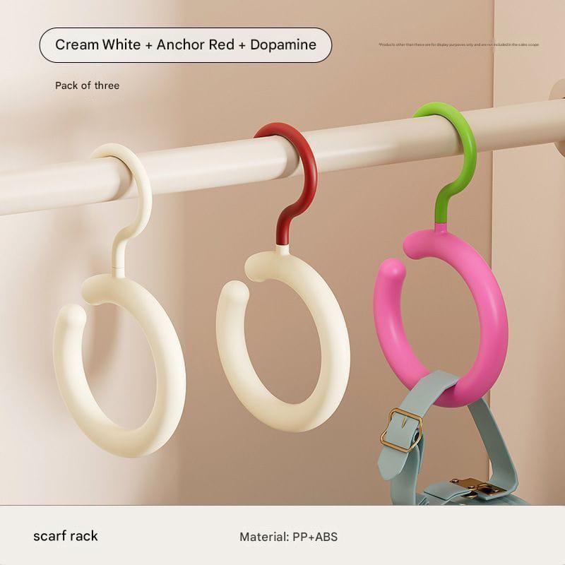 Round Rotatable Multifunction Hanger (Pack of 3) – Space Saving Clothes, Scarf & Towel Organizer