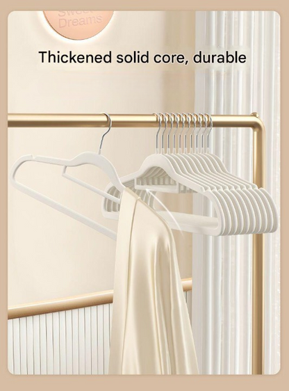 Thickened Non-Slip Clothes Hangers – Durable Anti-Slip Flocked Hangers (Pack of 10)