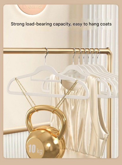Thickened Non-Slip Clothes Hangers – Durable Anti-Slip Flocked Hangers (Pack of 10)