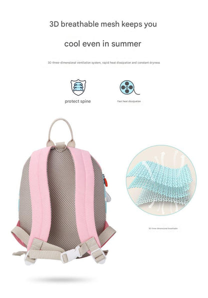 Kids Anti-Lost Backpack with Safety Rope – Dinosaur, Unicorn & Bee Design