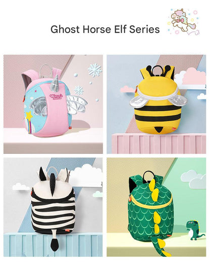 Kids Anti-Lost Backpack with Safety Rope – Dinosaur, Unicorn & Bee Design