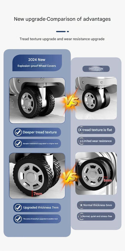 Suitcase Luggage Wheel Covers- Anti-Slip, Shockproof & Wear-Resistant Replacement Protectors