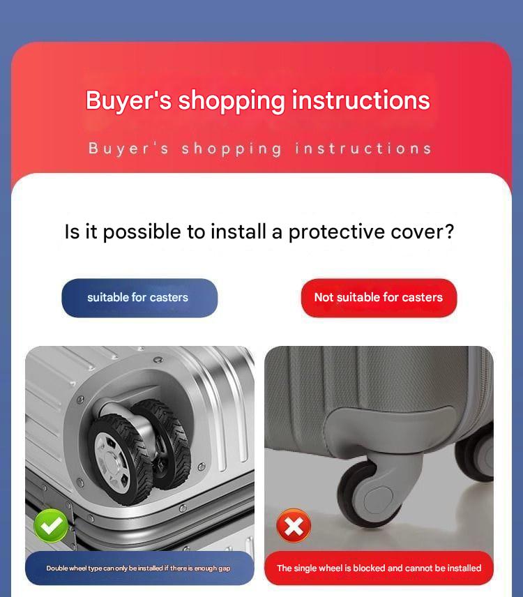 Suitcase Luggage Wheel Covers- Anti-Slip, Shockproof & Wear-Resistant Replacement Protectors