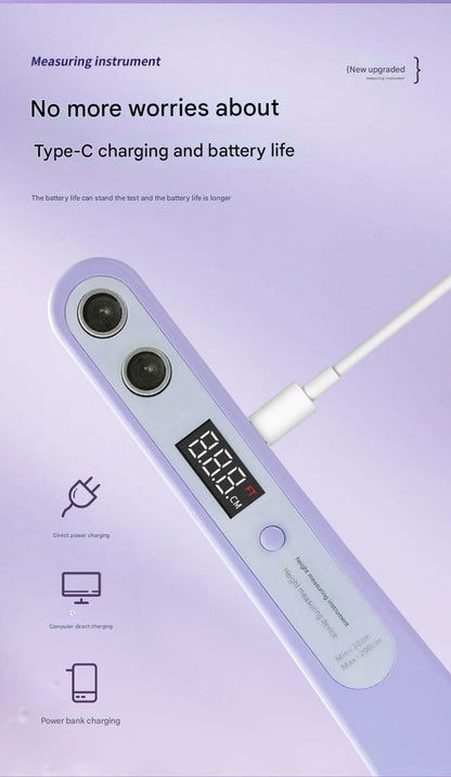 Smart Digital Height Measuring Device with LED Display for Kids & Adults – Rechargeable Ultrasonic Sensor