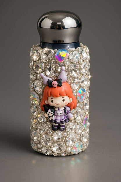 Rhinestone Stainless Steel Water Bottle – Cute Doll Design