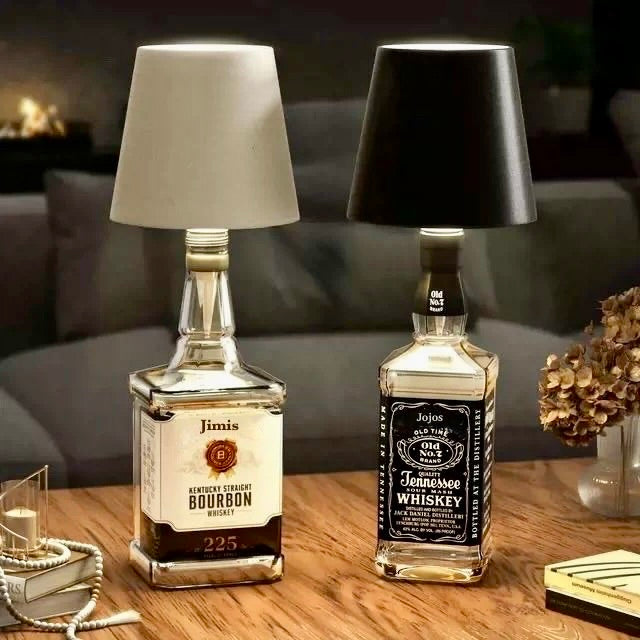 Rechargeable Bottle Top LED Lamp – 3 Light Modes – Creative Wine Bottle Night Light for Home, Bar & Decor