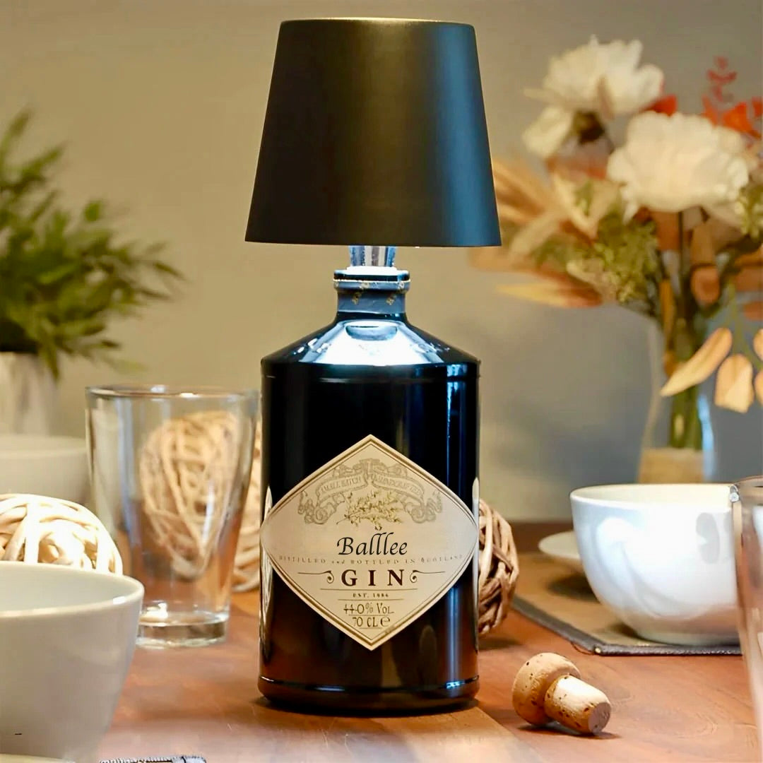 Rechargeable Bottle Top LED Lamp – 3 Light Modes – Creative Wine Bottle Night Light for Home, Bar & Decor