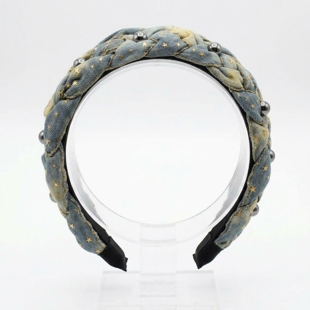 Denim Star Braided Headband