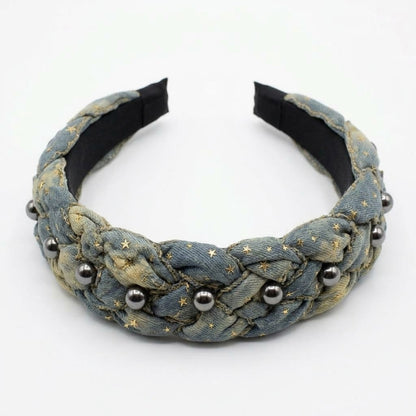 Denim Star Braided Headband