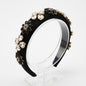 Luxury Black Embellished Padded Headband for Women | Crystal & Stone Studded Hairband | Premium Statement Hair Accessory